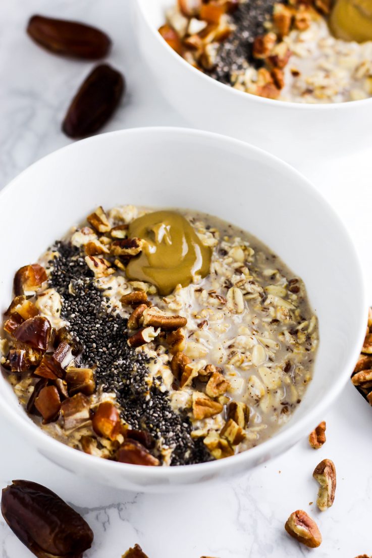 Overnight Date Pecan Oatmeal - The Real Life RD