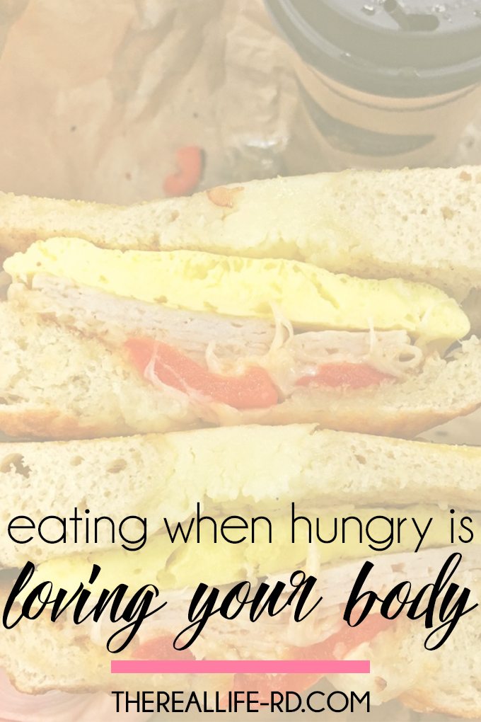 Eating when you are hungry is self-care. Listen to your body when it tells you when to eat! | The Real Life RD