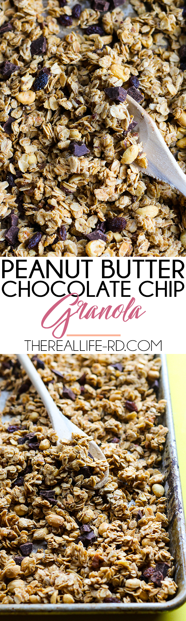 Easy & delicious peanut butter chocolate chip granola! | The Real Life RD